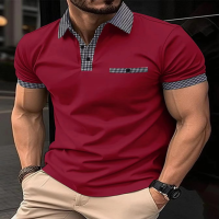Summer New Men's Casual Short-sleeved Polo Shirt Lapel Customizable Design Sports Style Print Tennis T Shirt For Men